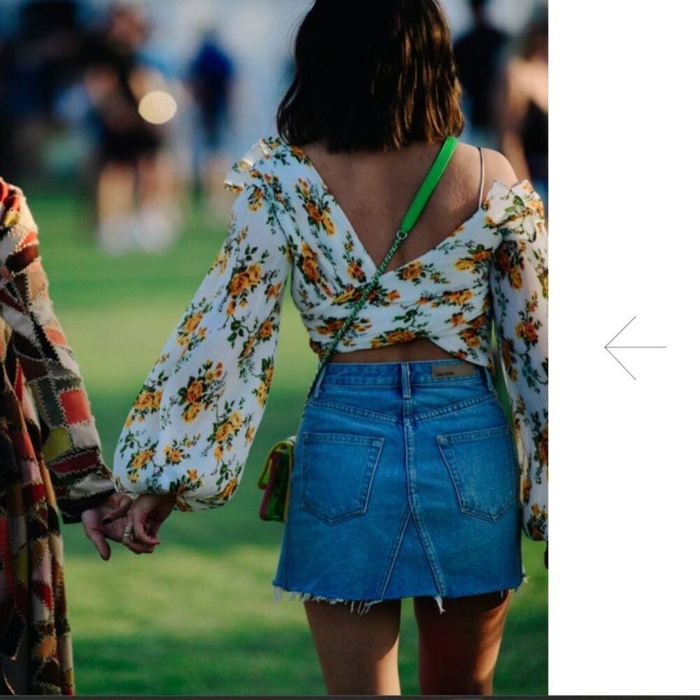 NWT. ZIMMERMANN Floral Print One-Shoulder Top ZIM 0/ US 4 white yellow - Picture 6 of 15